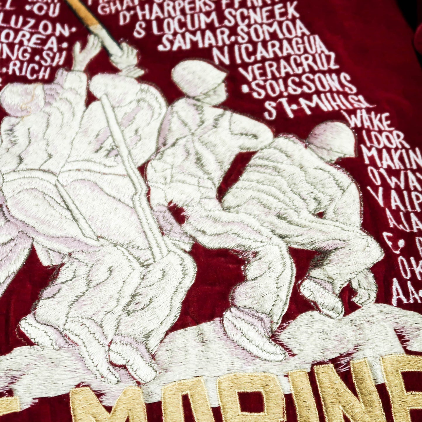 Rare Tailor Toyo U.S. Marines Iwo Jima Sukajan Reversible Japan 54-55 CHUCK Red Velvet Dragon Souvenir Jacket