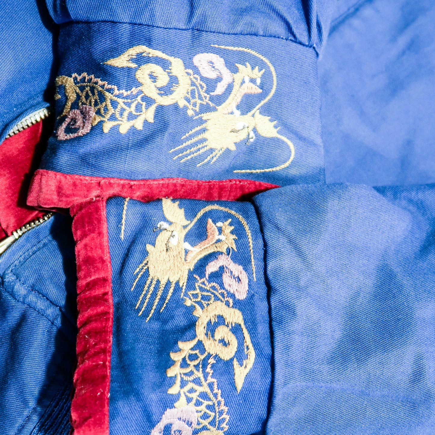 Rare Tailor Toyo U.S. Marines Iwo Jima Sukajan Reversible Japan 54-55 CHUCK Red Velvet Dragon Souvenir Jacket