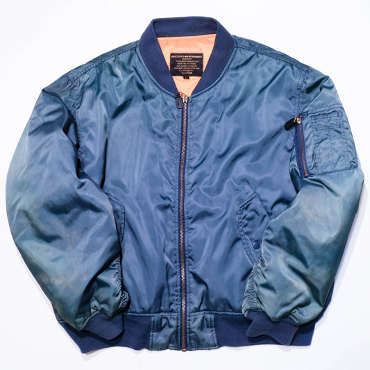 Vintage Military Inspired Ranford MA-1 Blue Flight USAF Bomber Jacket | Intermediate Cold Weather Flight Jacket Size L