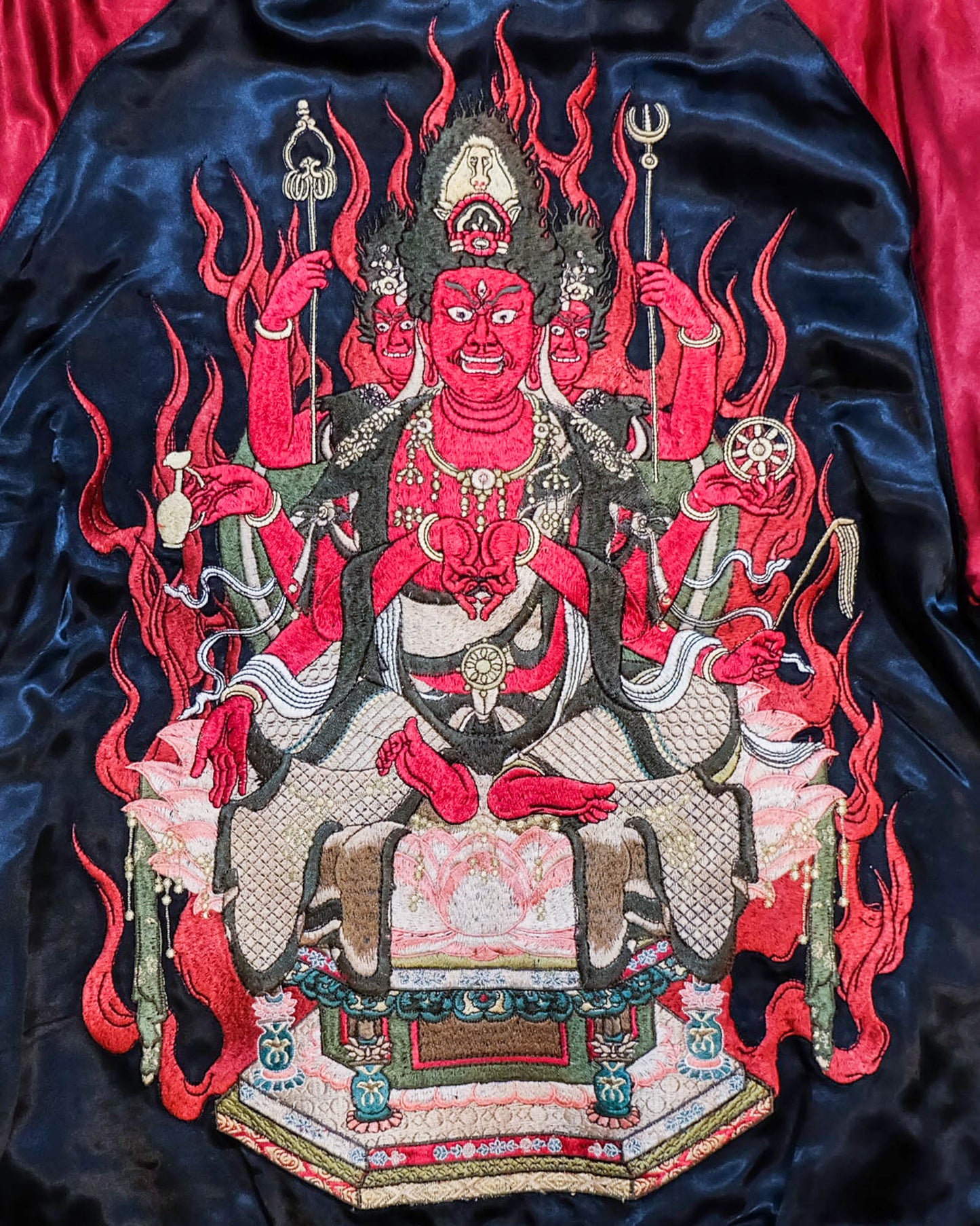 Rare 2009 SATORI Bato Kannon Benzaiten Reversible Sukajan Jacket M Japanese Buddhist Embroidered Wagara Bomber
