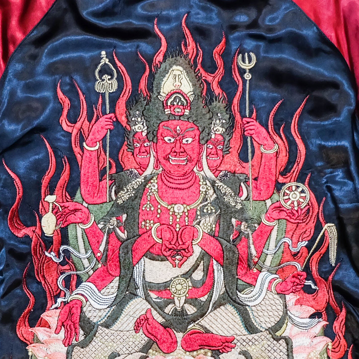 Rare 2009 SATORI Bato Kannon Benzaiten Reversible Sukajan Jacket M Japanese Buddhist Embroidered Wagara Bomber