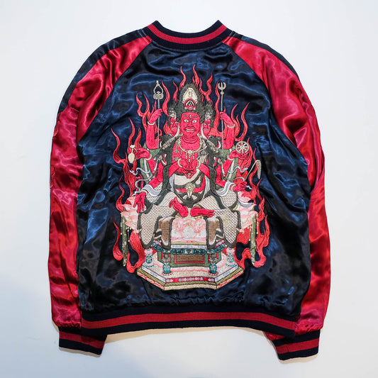 Rare 2009 SATORI Bato Kannon Benzaiten Reversible Sukajan Jacket M Japanese Buddhist Embroidered Wagara Bomber