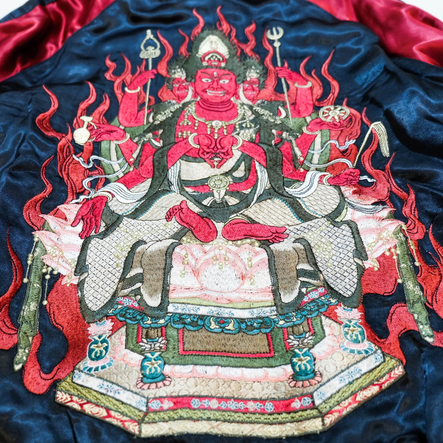 Rare 2009 SATORI Bato Kannon Benzaiten Reversible Sukajan Jacket M Japanese Buddhist Embroidered Wagara Bomber