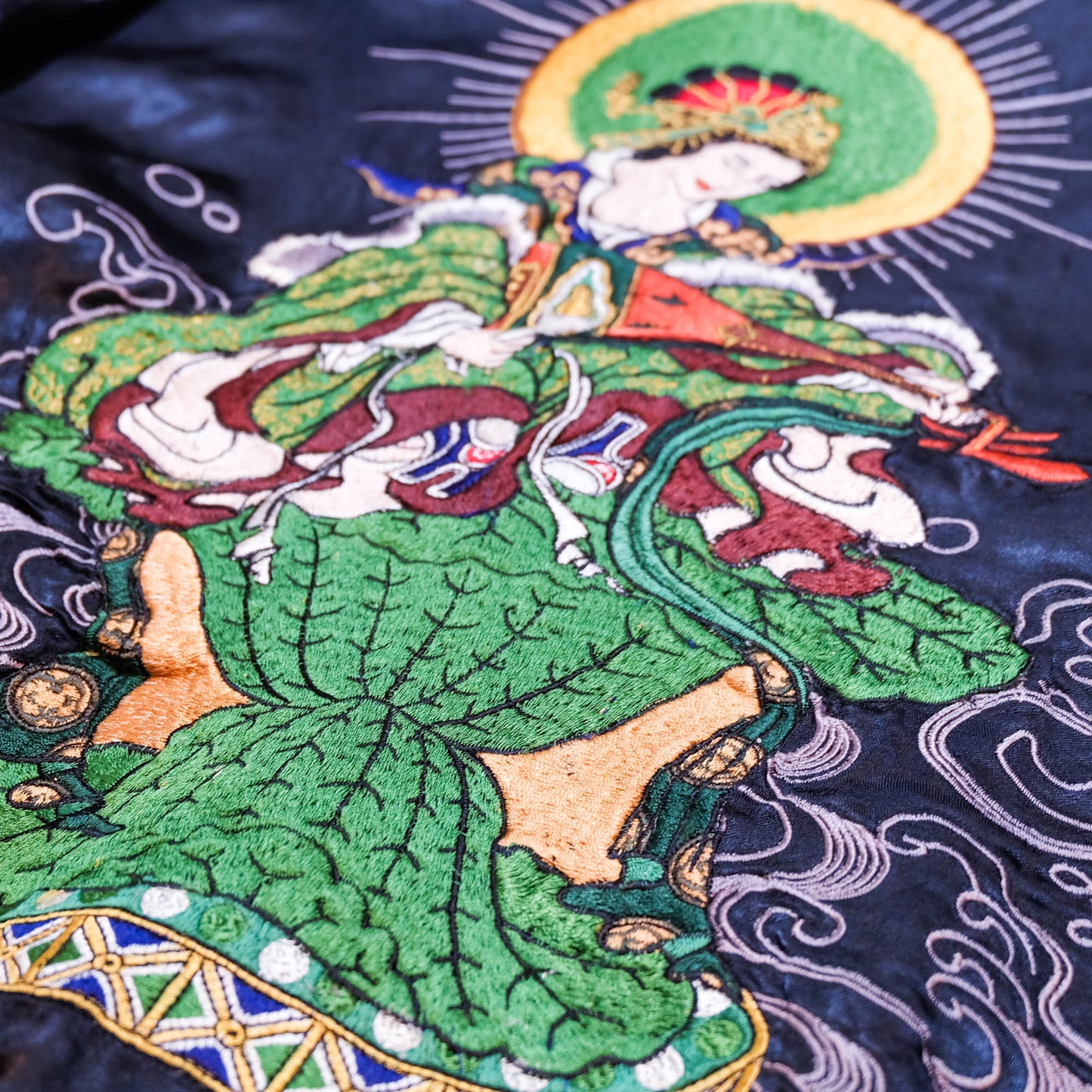Rare 2009 SATORI Bato Kannon Benzaiten Reversible Sukajan Jacket M Japanese Buddhist Embroidered Wagara Bomber