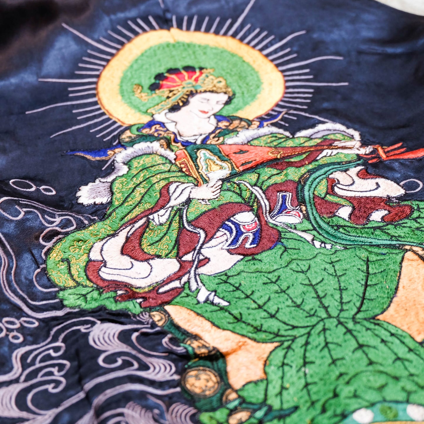 Rare 2009 SATORI Bato Kannon Benzaiten Reversible Sukajan Jacket M Japanese Buddhist Embroidered Wagara Bomber