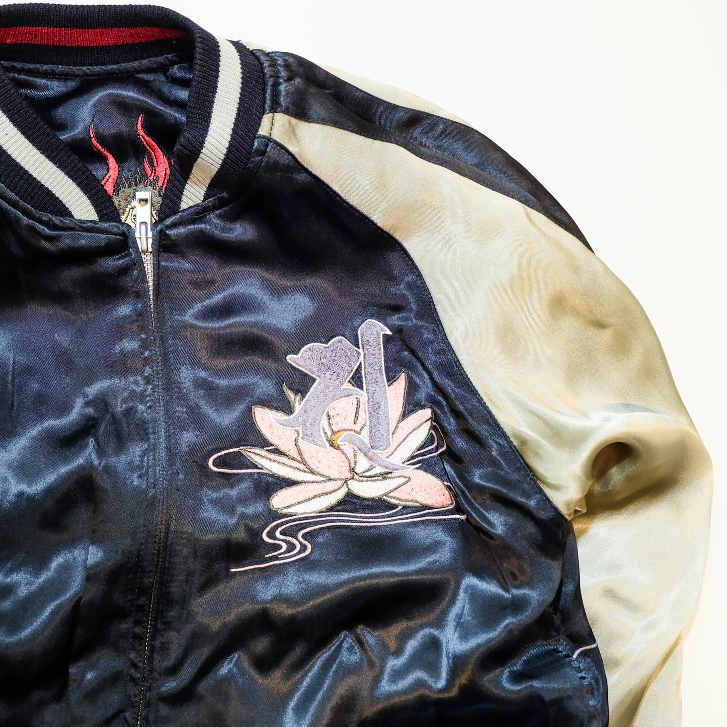 Rare 2009 SATORI Bato Kannon Benzaiten Reversible Sukajan Jacket M Japanese Buddhist Embroidered Wagara Bomber