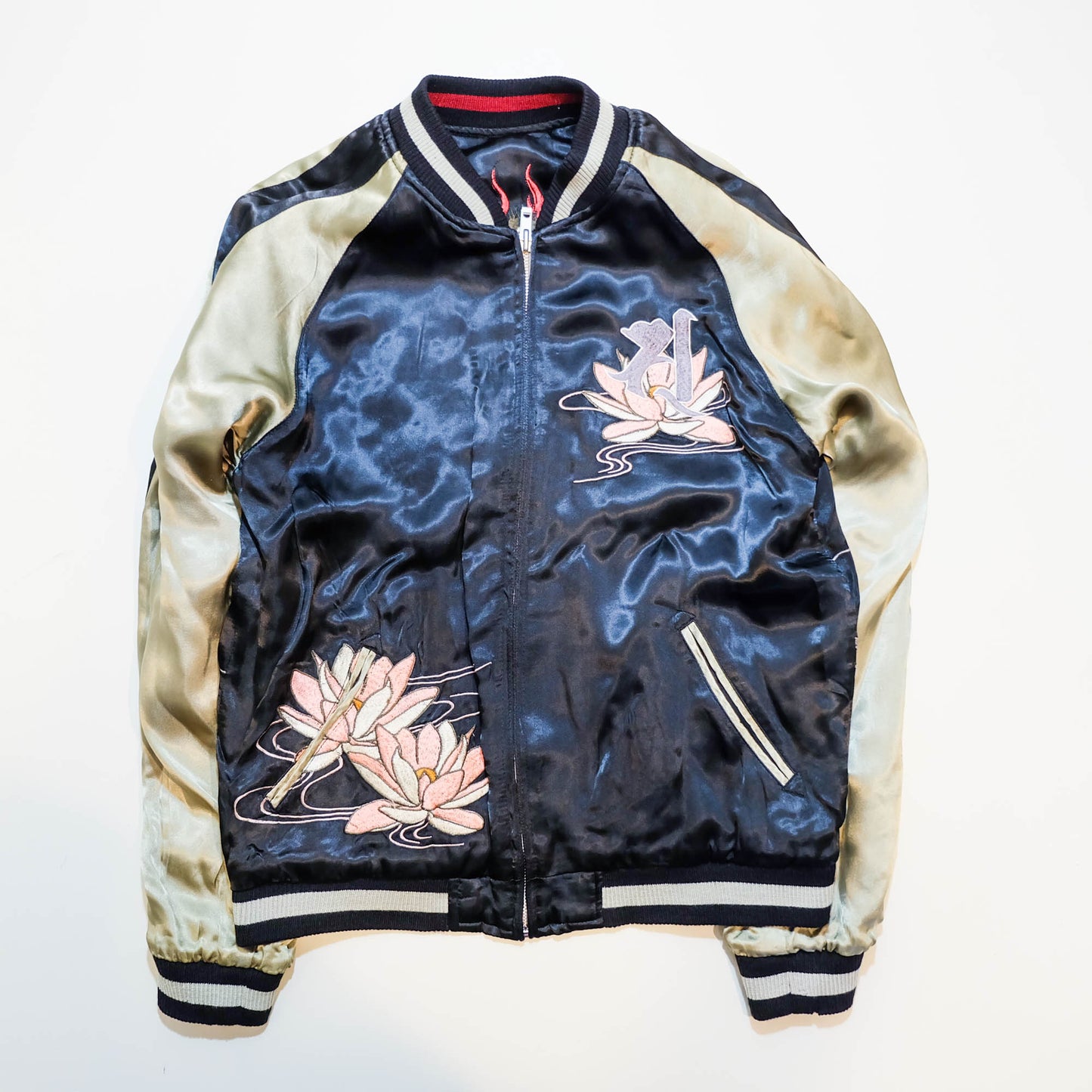 Rare 2009 SATORI Bato Kannon Benzaiten Reversible Sukajan Jacket M Japanese Buddhist Embroidered Wagara Bomber
