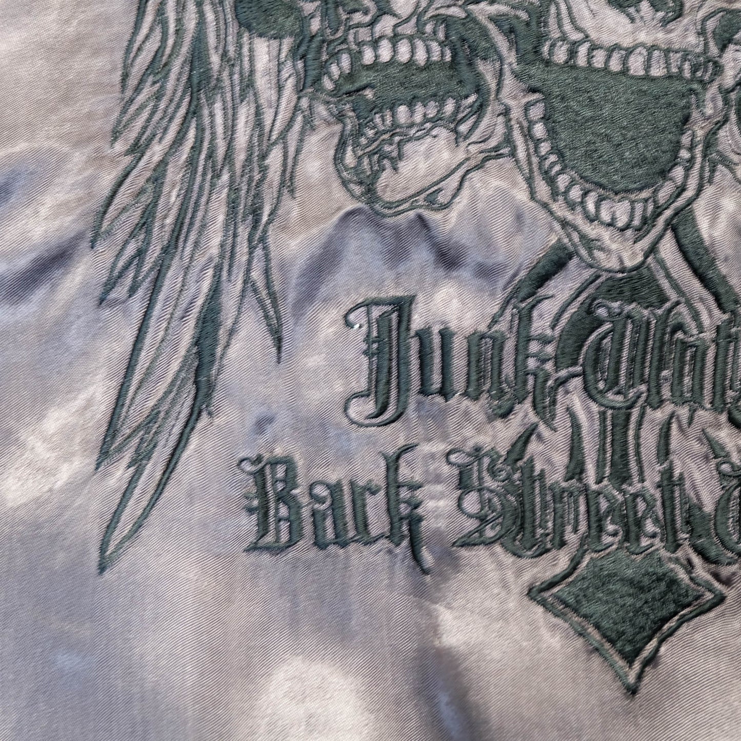 Vintage Junk Clothing Harajuku PUNK ROCK Rockabilly Sukajan | Reversible Skull & Wings Embroidery | Gothic Streetwear Souvenir Jacket Style