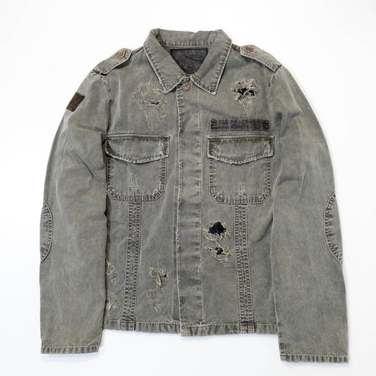 Cote Mer Military Camo Field Jacket - Japanese Designer Vintage Workwear Jacket / Tactical Utility Jacket / Distressed Army Inspired Outerwear
