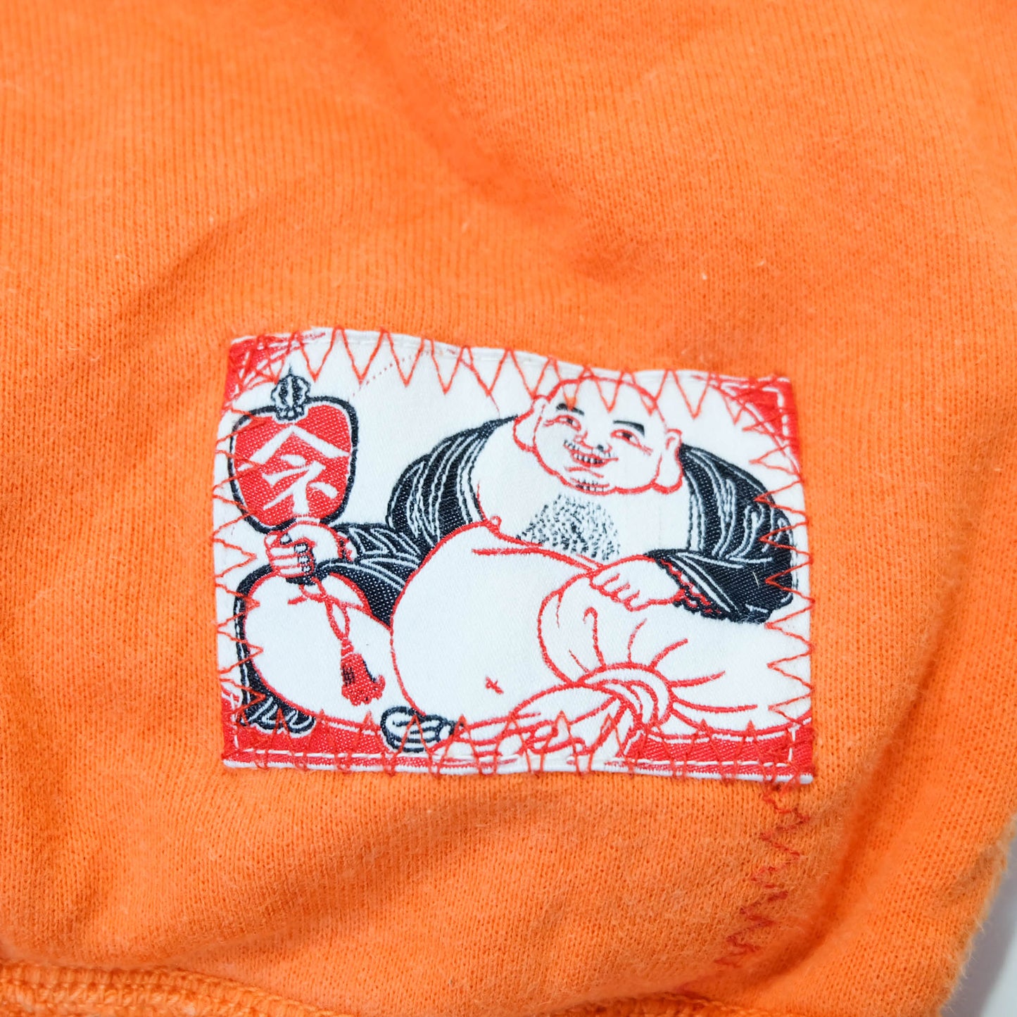 Vintage Amekaji Hidehiko Yamane EVISU Orange Hoodie Parka Jacket
