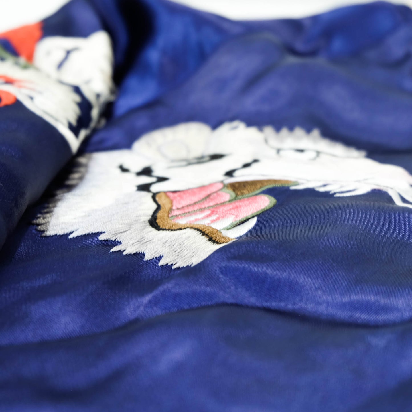 Rare Purple Yokosuka Souvenir Bomber Jacket with White Tiger, Dragon, Maiko, Geisha, and Traditional Japanese Scenic Embroidery