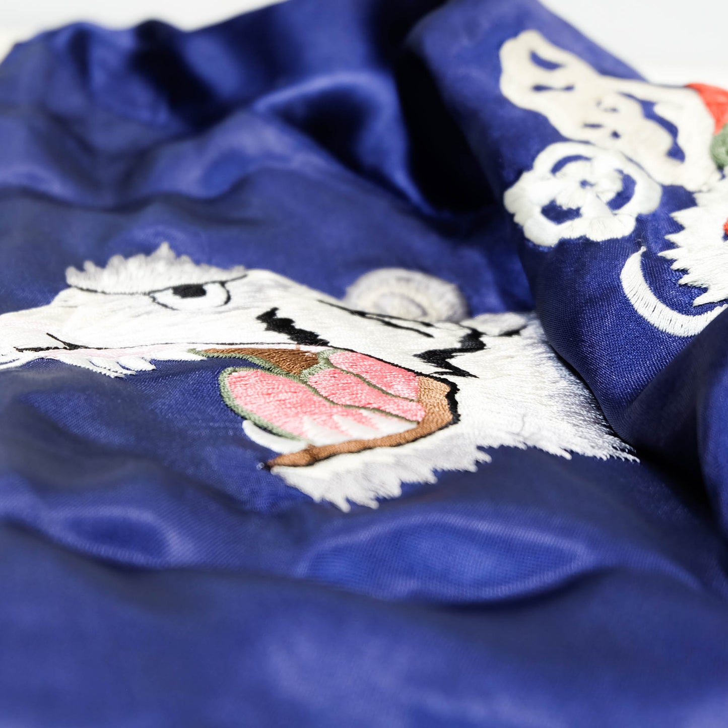 Rare Purple Yokosuka Souvenir Bomber Jacket with White Tiger, Dragon, Maiko, Geisha, and Traditional Japanese Scenic Embroidery