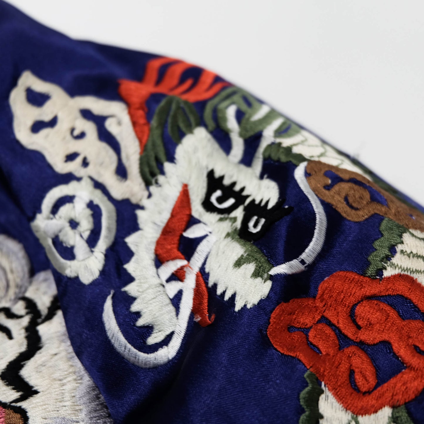 Rare Purple Yokosuka Souvenir Bomber Jacket with White Tiger, Dragon, Maiko, Geisha, and Traditional Japanese Scenic Embroidery