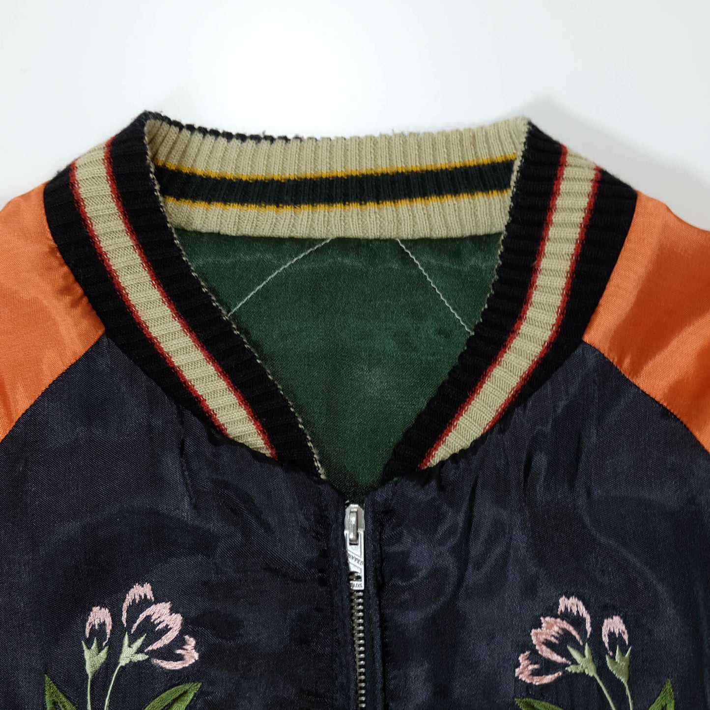 Cropped Heads Reversible Sukajan Jacket Maiko Geisha Mt Fuji Pagoda Sakura Japan Size M