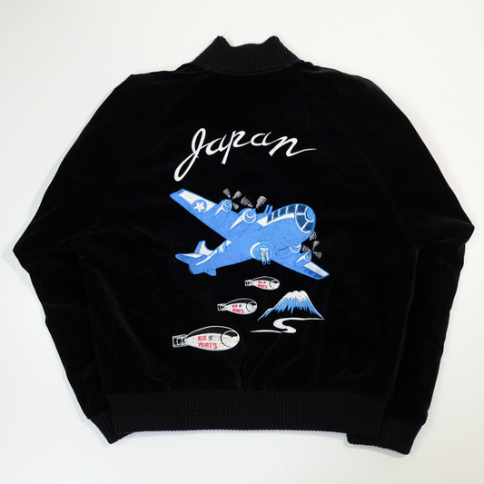 Golden Lobby Blue Velvet’s 15th Anniversary Reversible Sukajan Size 38 S – Japan Bomber Mt Fuji & Florida Flamingo Velvet Jacket