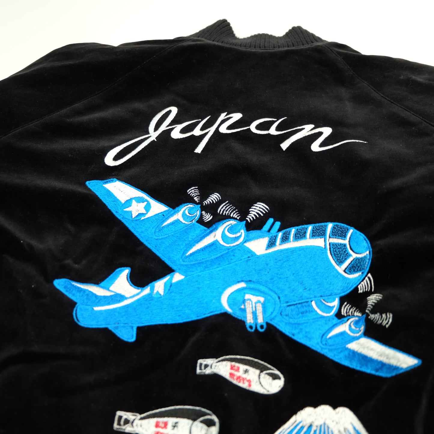 Golden Lobby Blue Velvet’s 15th Anniversary Reversible Sukajan Size 38 S – Japan Bomber Mt Fuji & Florida Flamingo Velvet Jacket