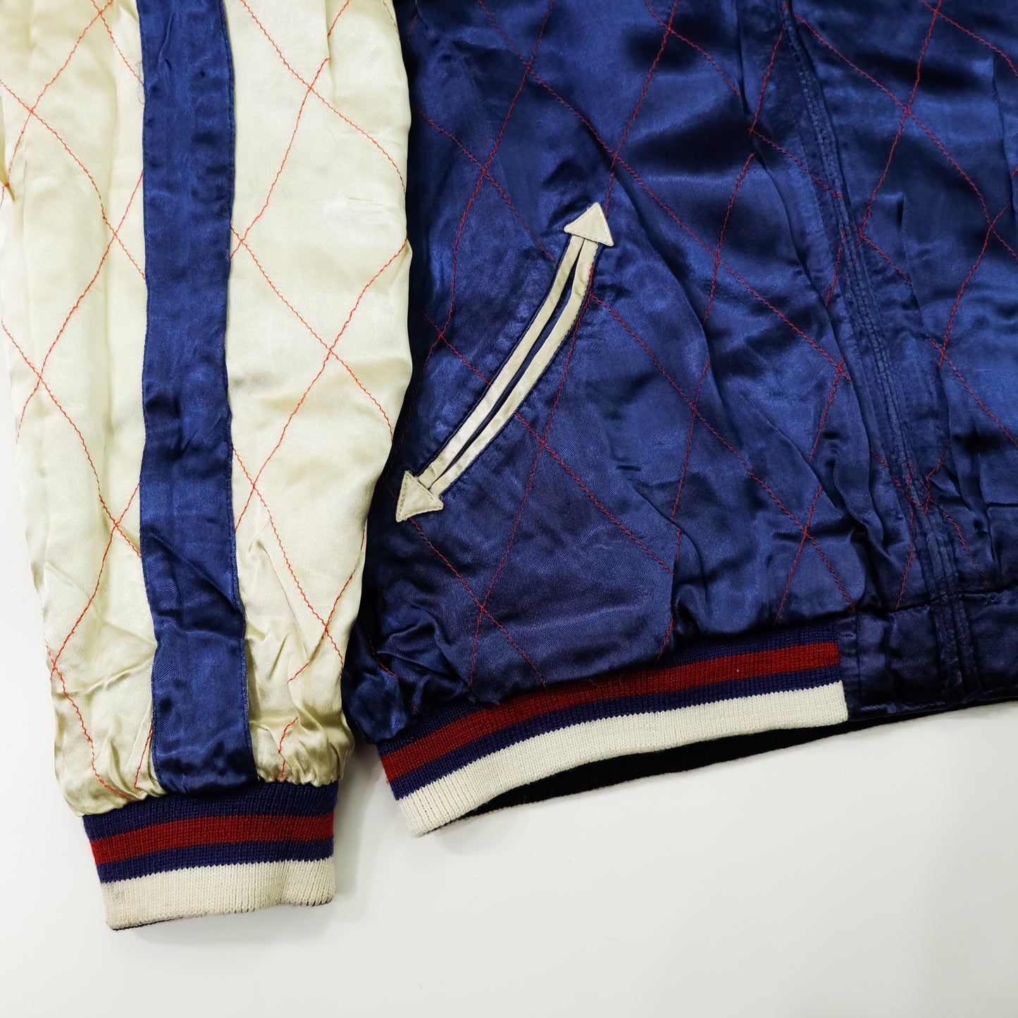 IOLANI Vintage Japanese Sukajan Jacket Rooster Chicken Embroidery Reversible Souvenir Bomber Tour Jacket Green Navy Zodiac Y2K