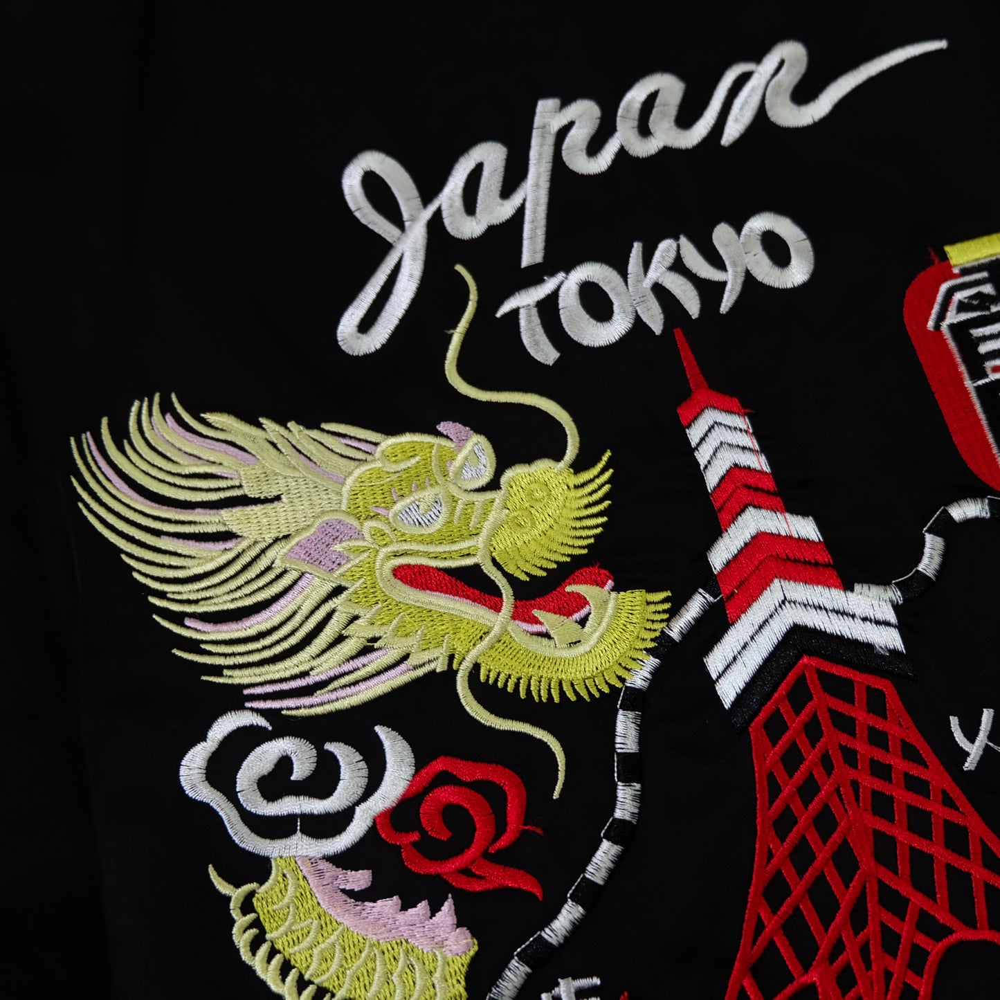 SNAKI Japan Tokyo Map Reversible Sukajan Souvenir Jacket XL | Tokyo Tower Asakusa Kaminarimon Sakura Embroidered Black White Yokosuka Bomber