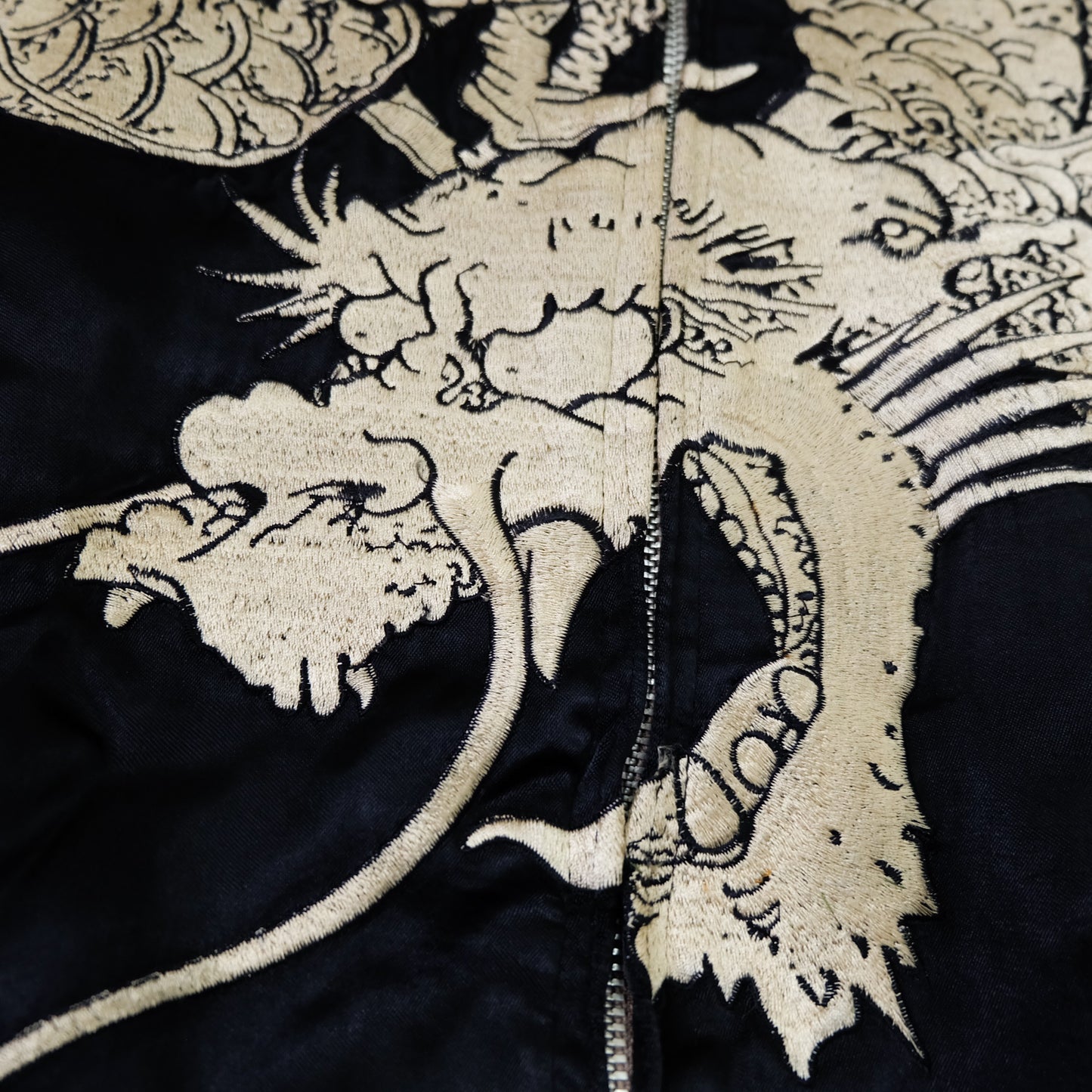 Hyakka Ryoran Reversible Dragon & Giant Koi Sukajan Jacket M | Japanese Embroidered Yokosuka Souvenir Bomber