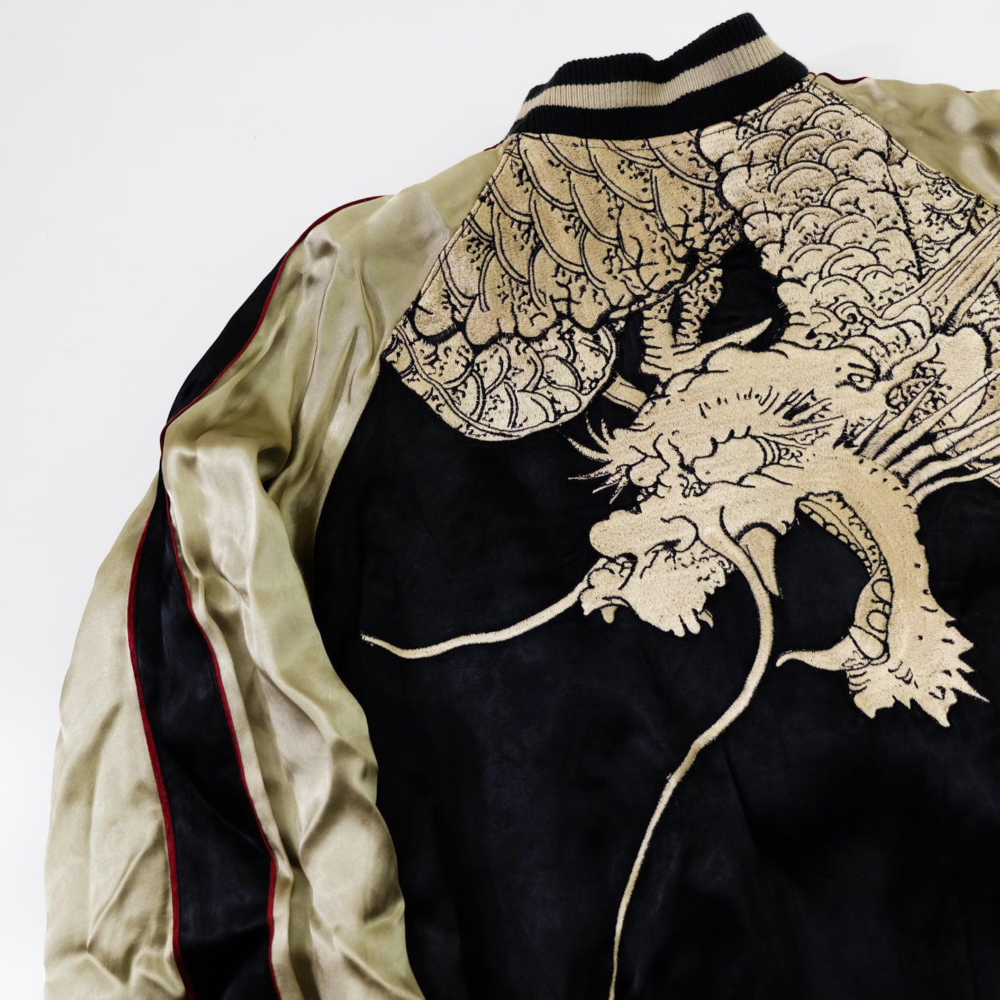Hyakka Ryoran Reversible Dragon & Giant Koi Sukajan Jacket M | Japanese Embroidered Yokosuka Souvenir Bomber