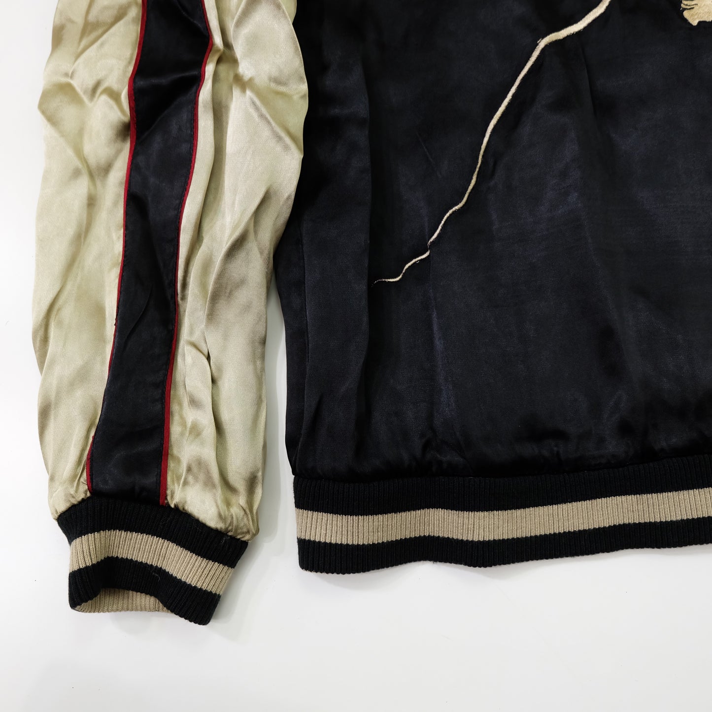 Hyakka Ryoran Reversible Dragon & Giant Koi Sukajan Jacket M | Japanese Embroidered Yokosuka Souvenir Bomber