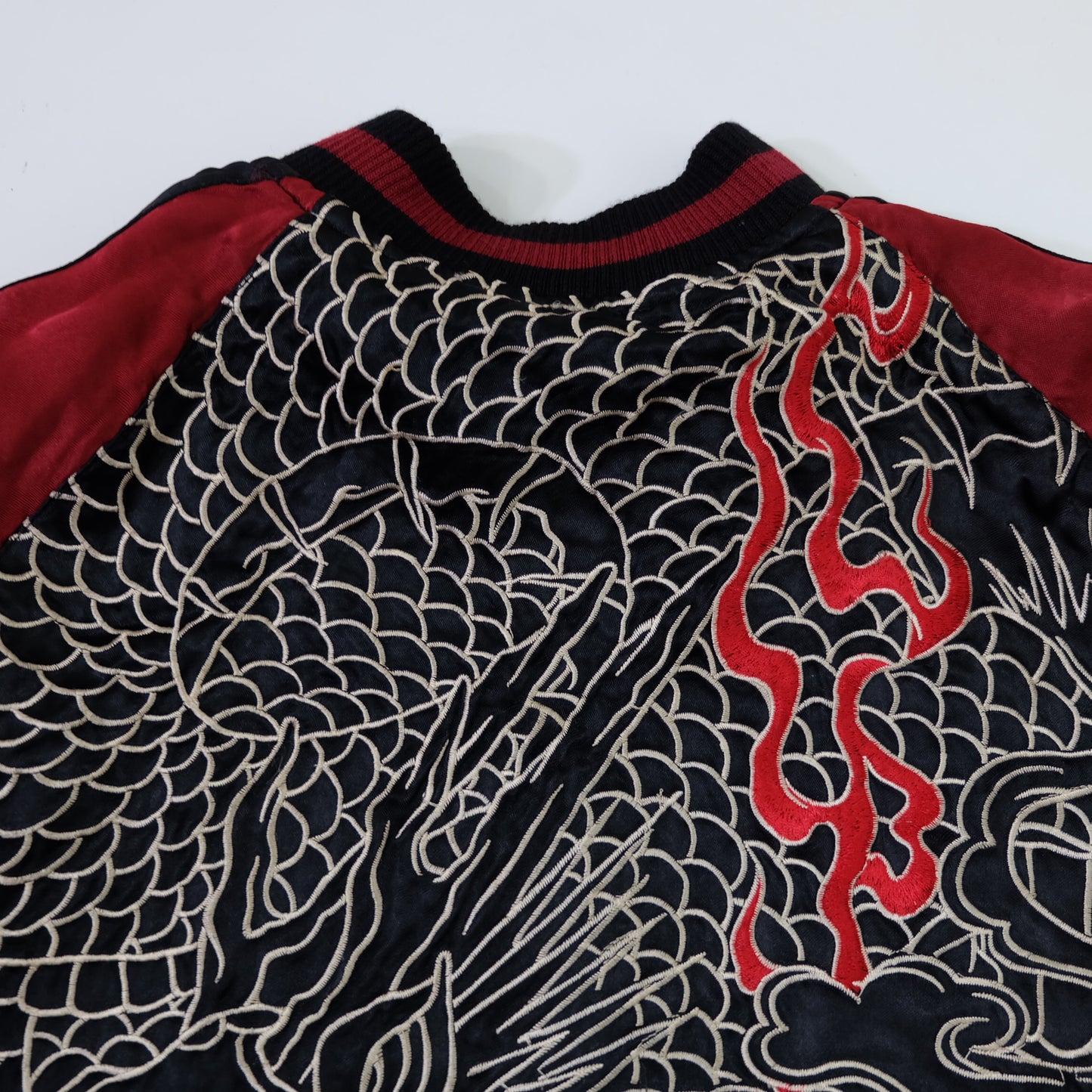SATORI Shibui Japanese Japan Yakuza Soga Shohaku Style Edo Nihonga Ukiyoe Art Dragon Embroidered Embroidery Street Fashion Reversible Velvet Sukajan Souvenir Sukajum Skajum Yokosuka Jumper Bomber Jacket ( Size : M )
