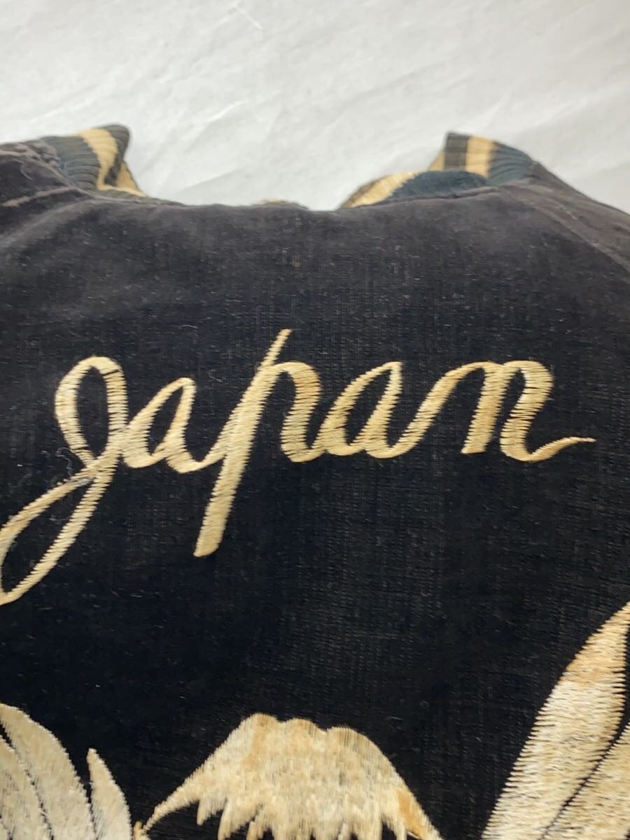 1950s Black Velveteen Souvenir Jacket, Cream Eagle over Mount Fuji, Dragon Sleeves, Early YKK Zip, view 3