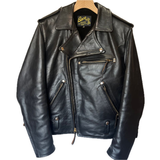 Aero Leather Buco J-107 Double Riders Jacket, Horween Front Quarter Horsehide, Black, Size 38, Talon Zips, view 1