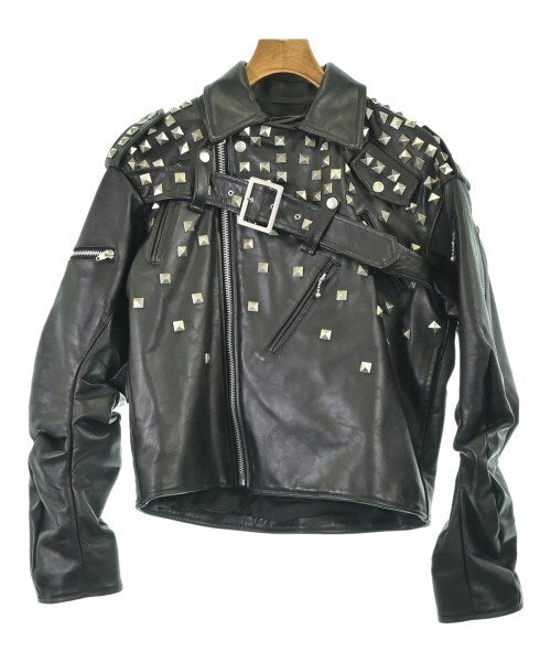 Anrealage AW2021-22 GROUND Studded Cowhide Double Rider Jacket, Collection Piece, Black, Made in Japan, Size 38, view 1