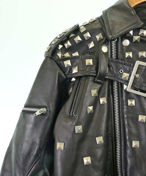 Anrealage AW2021-22 GROUND Studded Cowhide Double Rider Jacket, Collection Piece, Black, Made in Japan, Size 38, view 4