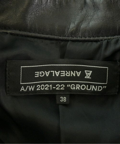 Anrealage AW2021-22 GROUND Studded Cowhide Double Rider Jacket, Collection Piece, Black, Made in Japan, Size 38, view 8