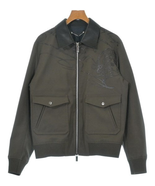 Berluti Scritto Wool Blouson with Leather Collar, Khaki Brown, Kris Van Assche Era, Size 48, view 1