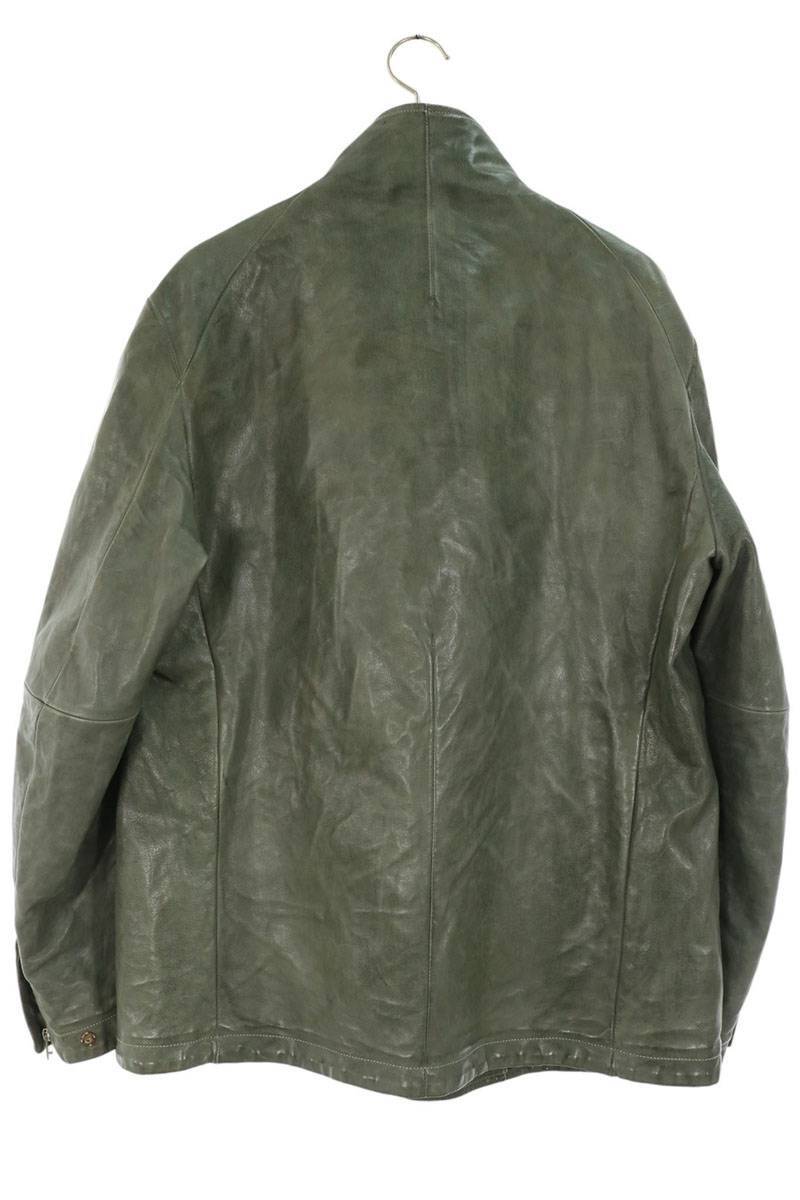 Carol Christian Poell LM/2699 Kangaroo Leather Jacket, Mottled Grey-Green, Funnel Collar, Size 56, view 2