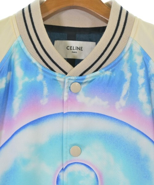 Celine by Hedi Slimane Printed Satin Teddy Jacket, Airbrushed Days Sun Graphic, Ivory, Size 52, Near Mint, view 3