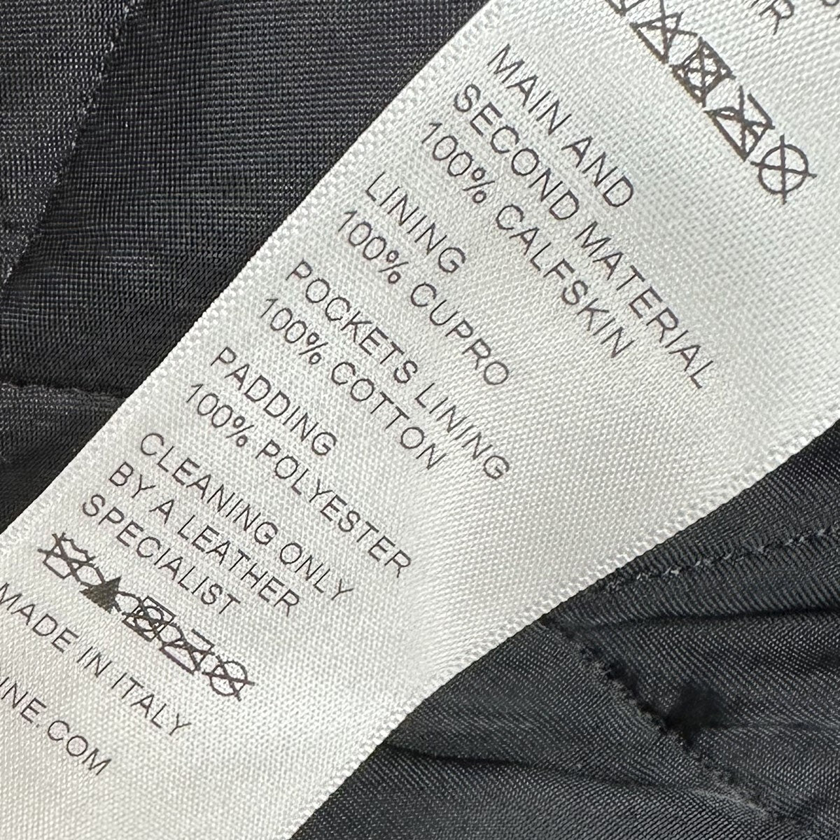 Celine by Hedi Slimane SS2022 Oversized Biker Jacket 2EA91599E with White Triangle Inlays, Black Calfskin, Size 44, view 8