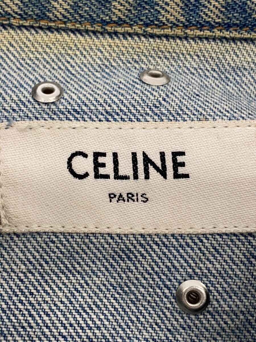 Celine by Hedi Slimane The Dancing Kid Studded Patch Denim Trucker Jacket, Vintage Wash, Size XS, view 7
