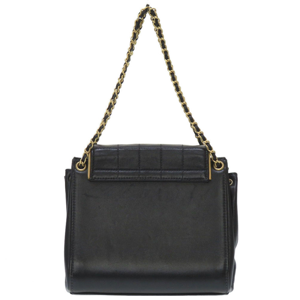 Chanel 2.55 Chocolate Bar Flap Bag, Black Lambskin with Mademoiselle Turnlock and Gold Chain, 6 Series, view 2