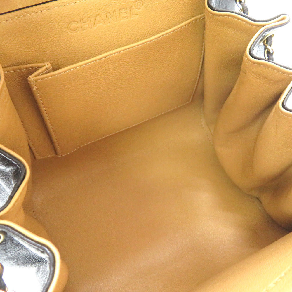 Chanel 2.55 Chocolate Bar Flap Bag, Black Lambskin with Mademoiselle Turnlock and Gold Chain, 6 Series, view 4
