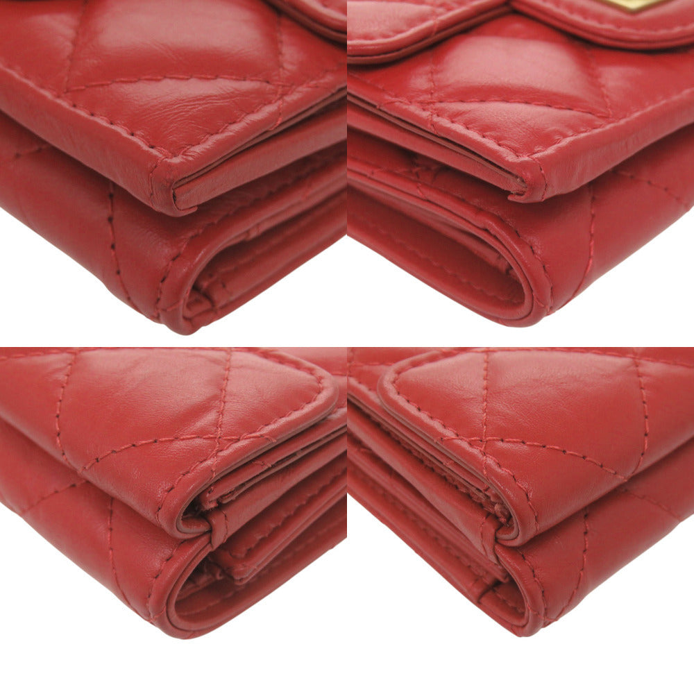 Chanel 2.55 Compact Wallet, Red Aged Calfskin with Mademoiselle Turnlock, 26 Series, view 3