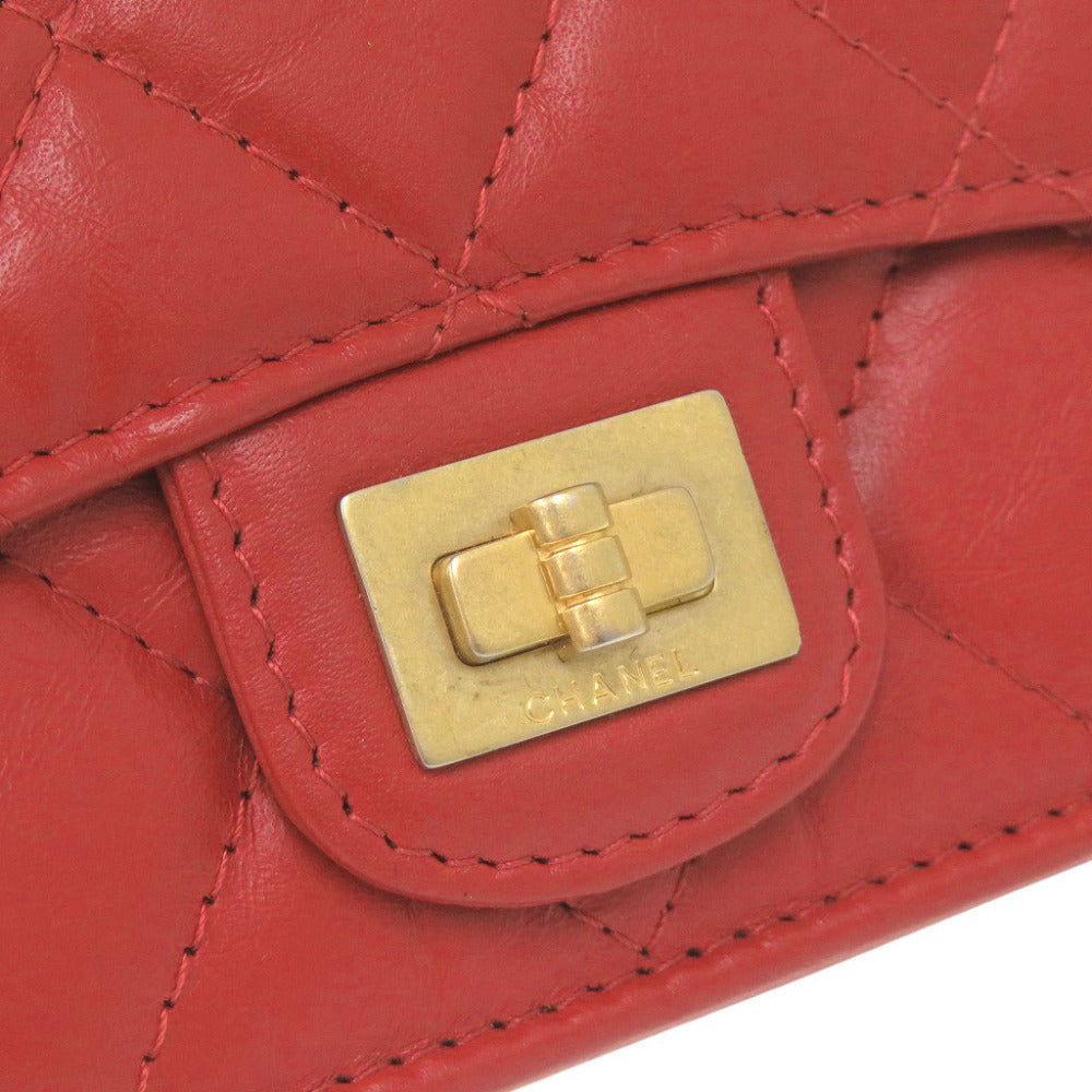 Chanel 2.55 Compact Wallet, Red Aged Calfskin with Mademoiselle Turnlock, 26 Series, view 9