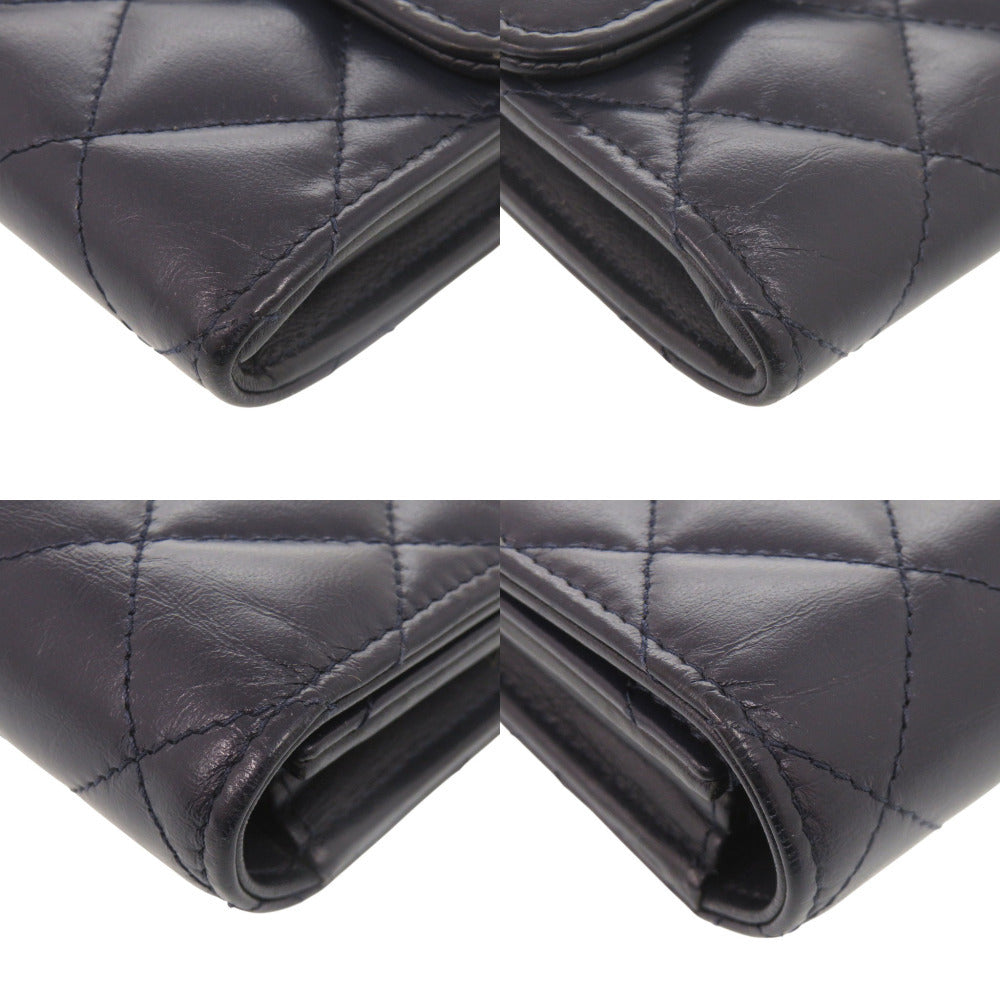 Chanel 2.55 Long Flap Wallet, Navy Quilted Lambskin with Mademoiselle Turnlock, 23 Series
