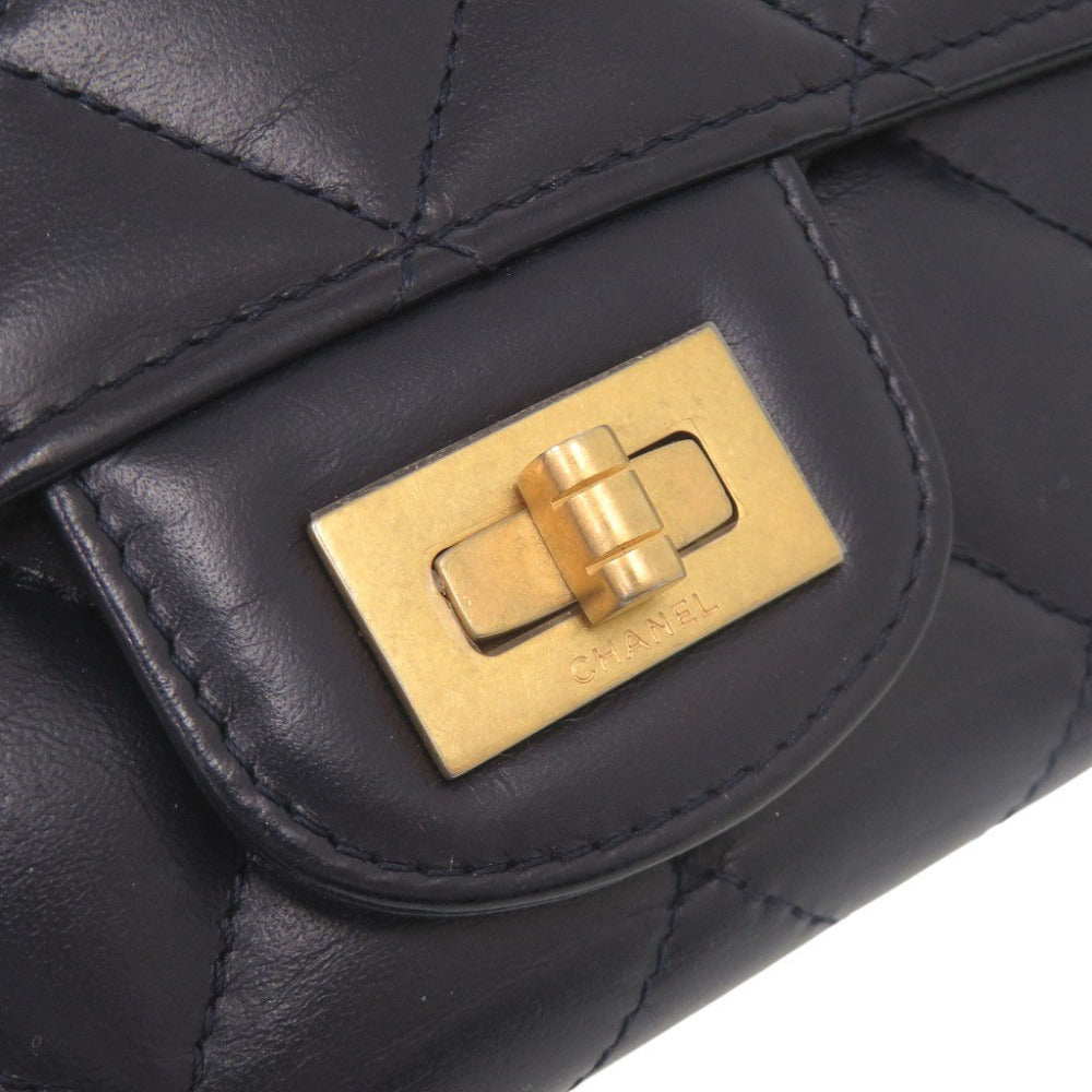Chanel 2.55 Long Flap Wallet, Navy Quilted Lambskin with Mademoiselle Turnlock, 23 Series