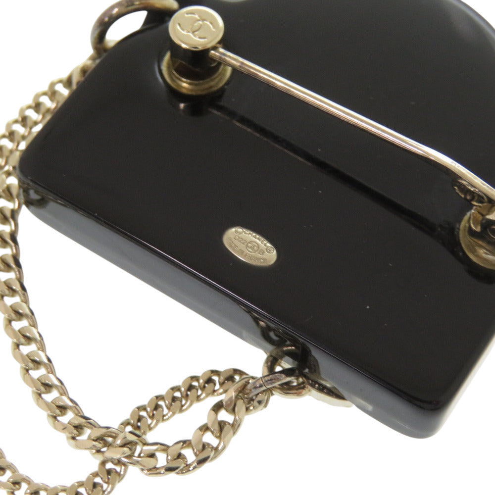 Chanel 31 Cambon Shop Sign Brooch, Black Resin, Chain and Crystal CC, Spring 2024 (24S), with Box, view 4