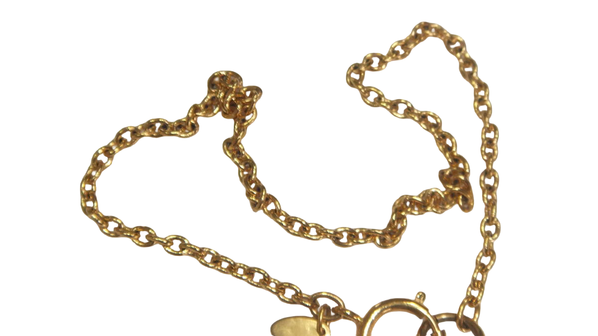 Chanel 31 Rue Cambon medal necklace, gilt chain, vintage – gilt chain detail