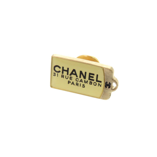 Chanel 31 Rue Cambon Plaque Pin, Gold Tone, view 1
