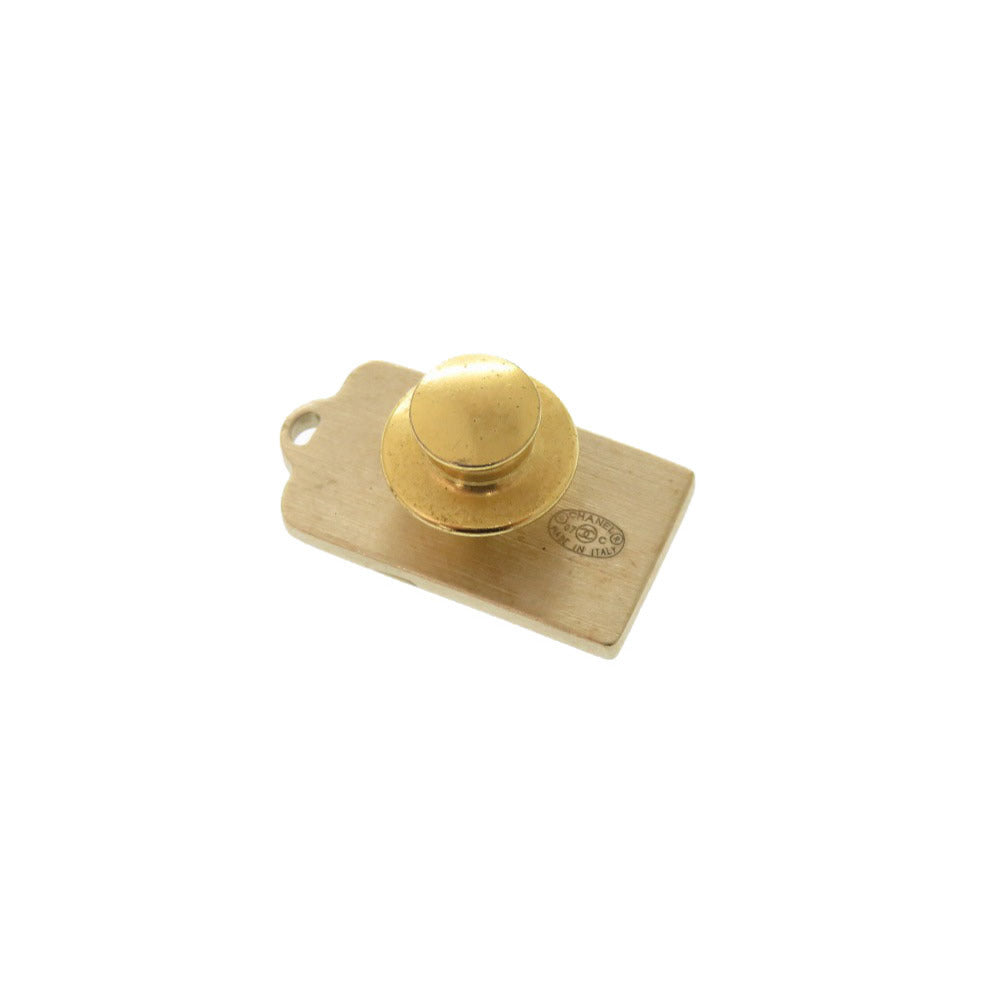 Chanel 31 Rue Cambon Plaque Pin, Gold Tone, view 2