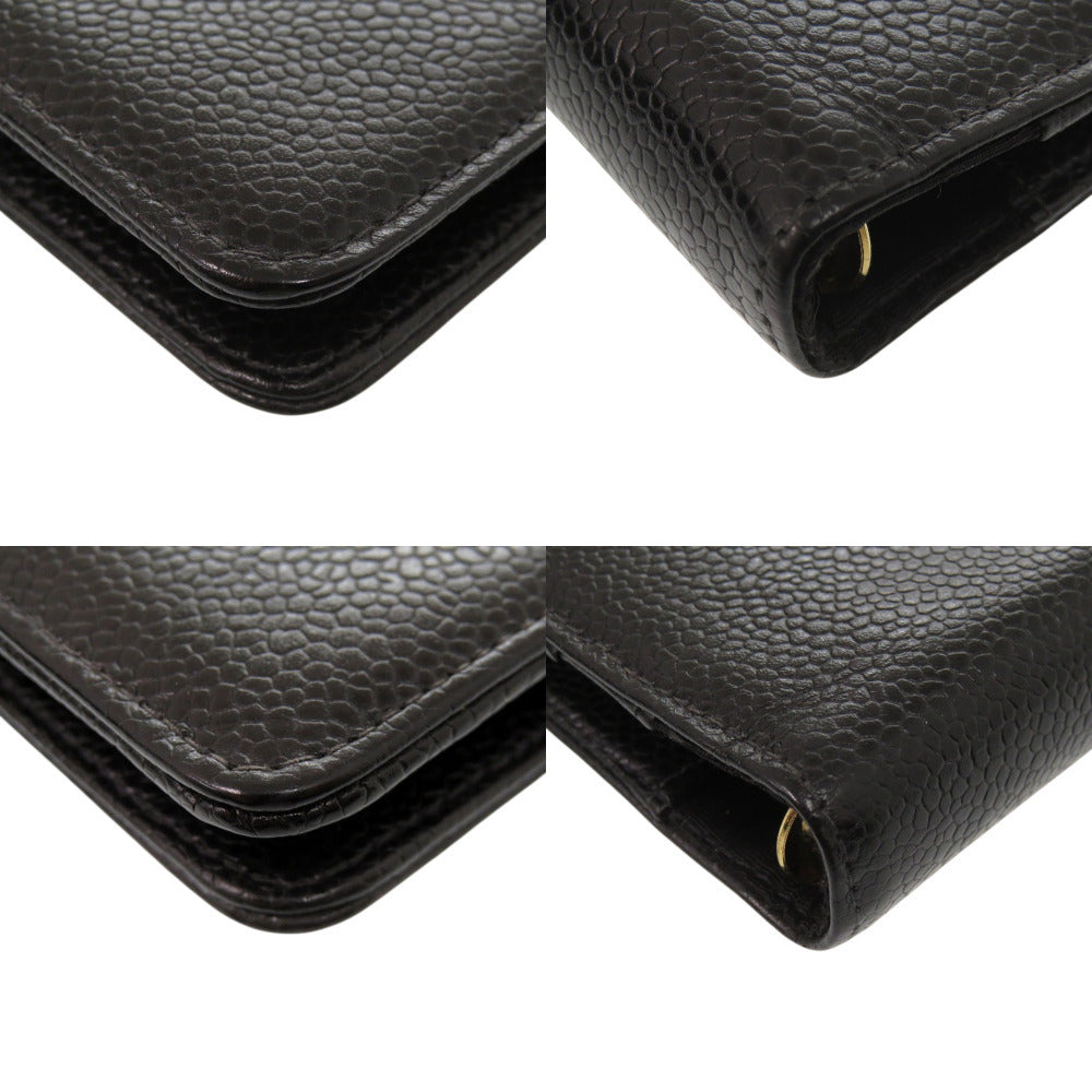 Chanel Agenda Cover, Black Caviar Leather with Embossed CC and Gold Tone Rings, 7 Series, view 4
