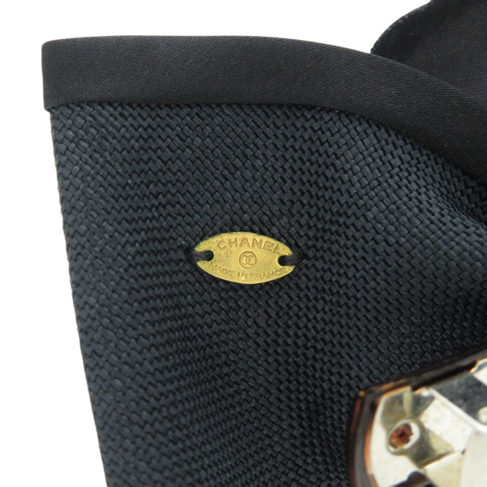 Chanel Camellia Bow Barrette, Black Canvas and Satin, with Box, view 5