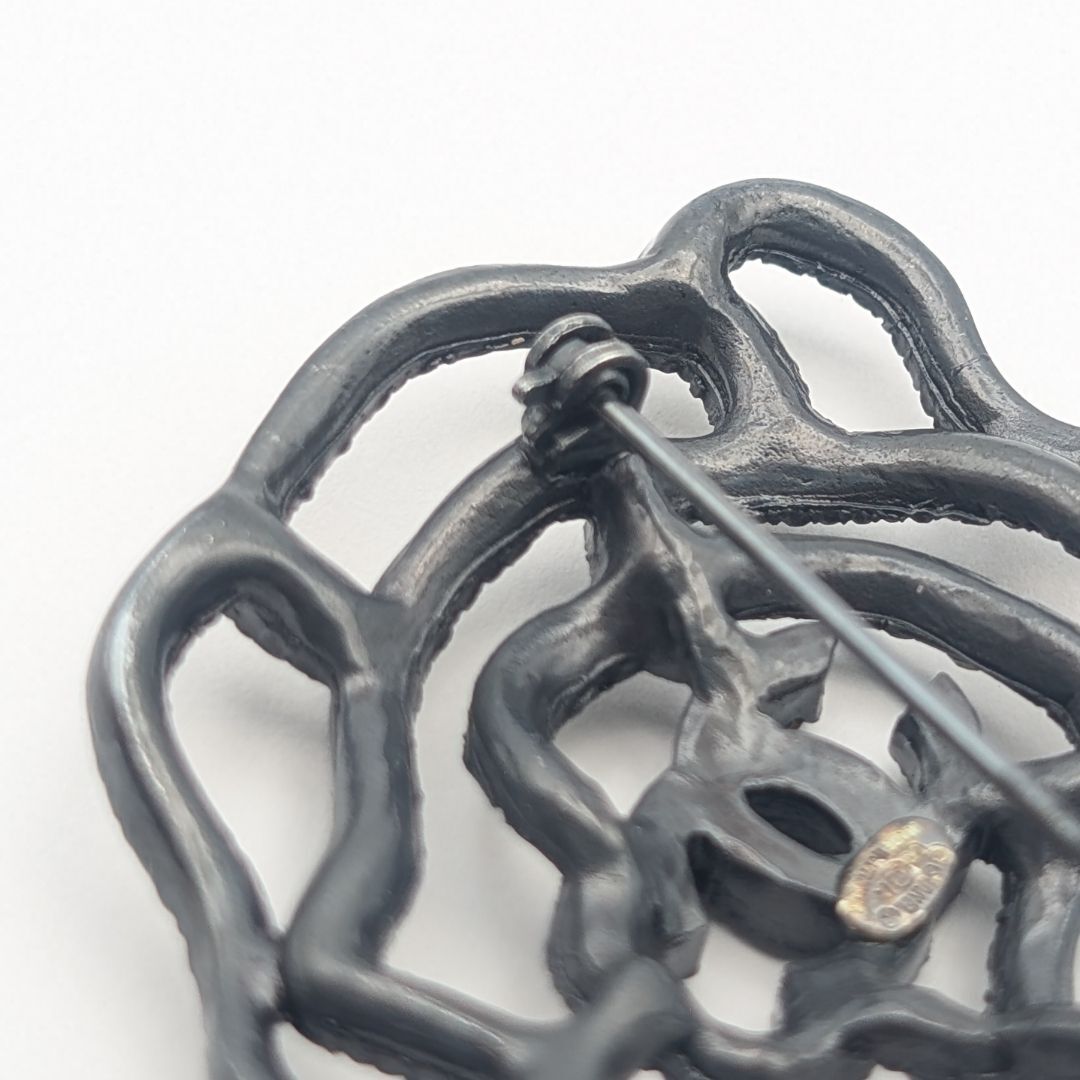 Chanel Camellia Brooch, Crystal Pavé on Gunmetal, Autumn 2000 (00A), view 4