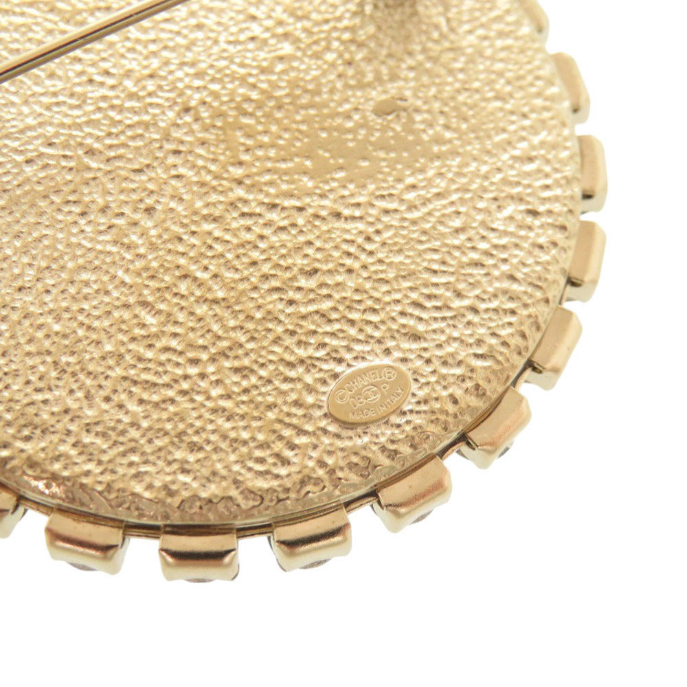 Chanel Camellia Drawing Round Brooch, White Cabochon with Crystal Border, Spring 2008 (08P), with Box, view 6